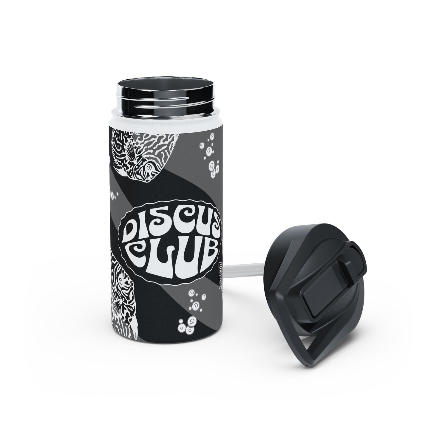 Discus Club Stainless Steel Water Bottle- Standard Lid, Great Gift for Discus Fish Lover